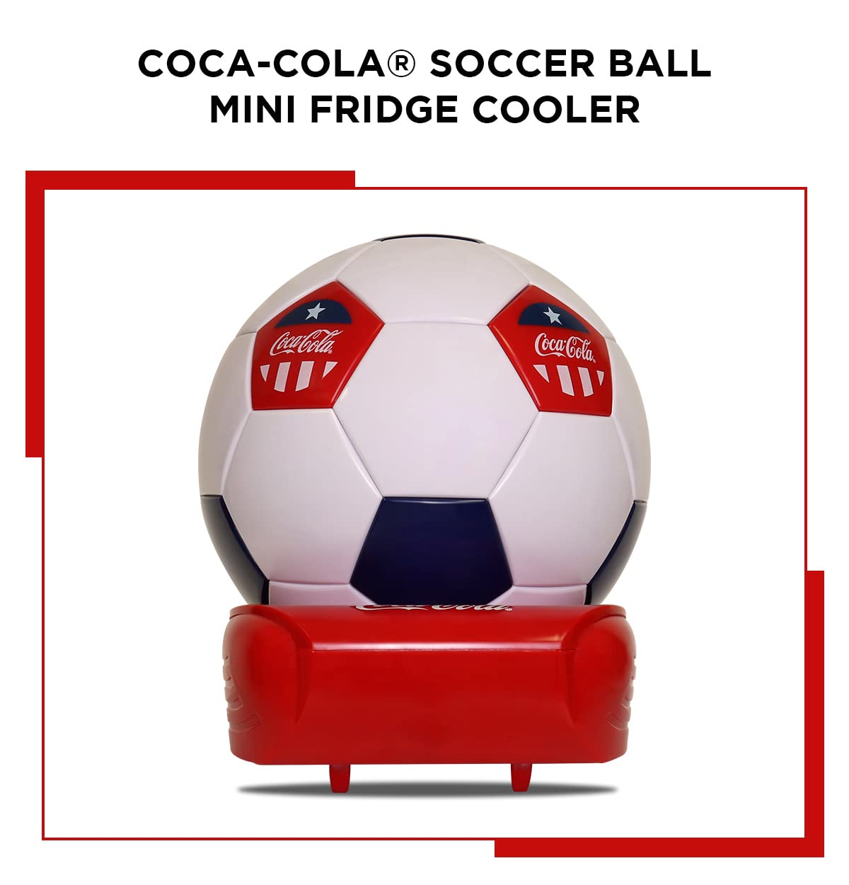 Coca Cola Mini Fridge - Refrigerator for Bedroom Office, Portable Table Top Beverage Cooler, 12V 110V Refrigerador For Drink, Soda, Wine, Use In Car, Dorm, Outdoor, 5 Can