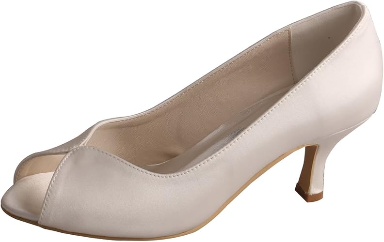 Wedopus Mw380 Women S Peep Toe Medium Heels Autumn Pumps Ivory