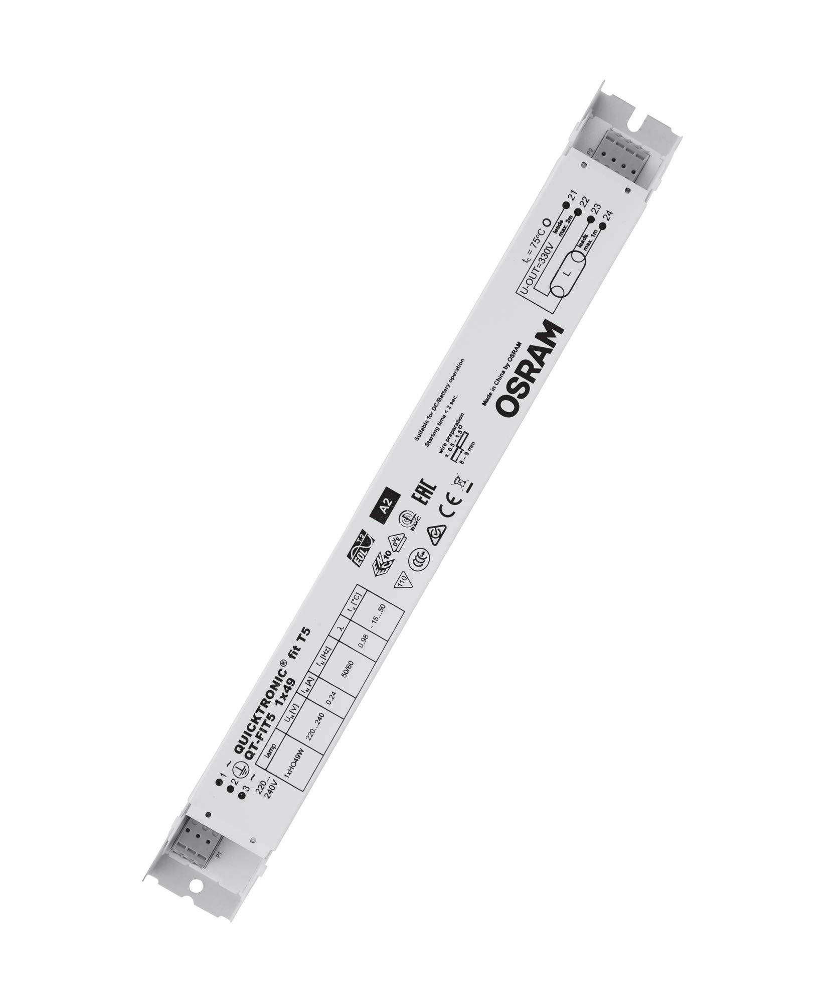 OSRAM Electronic Control Gears (ECG), QUICKTRONIC FIT 5, ECG LL/KLL Non-DIM, QT-FIT5 1X49/220-240