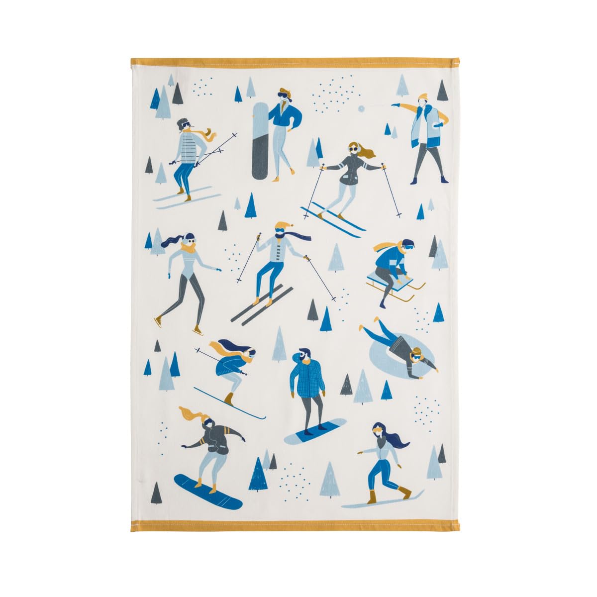 Coucke Cotton Tea Towel Printed Winter Sports 50 x 75 cm
