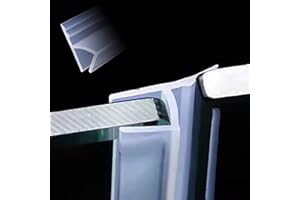 Zjclx Frameless Soft Shower Door Sweep Seal Drip Rail, Glass Shower Silicone Door Seal Strip,Weatherproof Silicone Seal Fit for Glass (H Type, 6mm (1/4"))