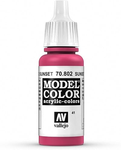 Vallejo Model Color Sunset Red 17 ml Acrylic Paint Waterbased Brush