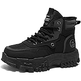 KIUGCO Snow Boots for Men, Water Resistant & Insulated Winter Hiking Shoes with Anti-Slip Rubber Sole and Fleece Lining for Cold Weather