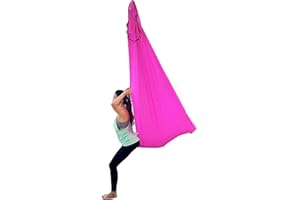 Wellsem Deluxe L:5.5 Yards W:3 Yard Pilates Yoga Flying Swing Aerial Yoga Hammock Silk Fabric for Yoga Bodybuilding(5mx2.8m)