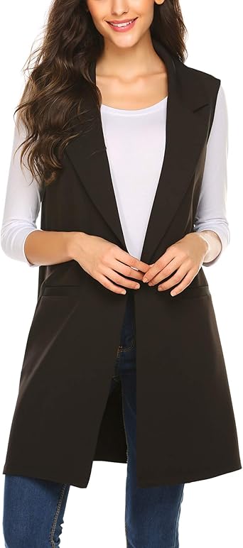 long black sleeveless vest