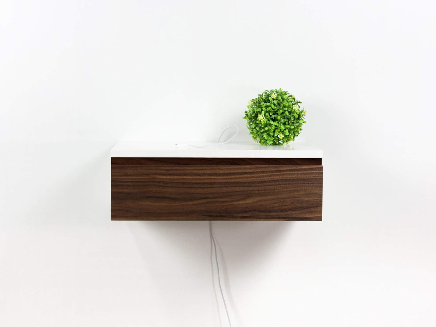Amazon Com Blanca Walnut Front Floating Nightstand Drawer Wall