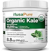 NusaPure Organic Kale Powder Extract 10:1 - Suitable for Vegetarian/Vegan, Non- GMO - 10,000 mg - 250 Capsules