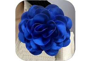 ZZ ZINFANDEL 19mm Extra Large Rose Flower Brooches Lapel Pins Dainty Satin Fabric Brooches Big Camellia Flower Brooch Pin for Women Wedding Part Dance Clothes Accessories Jewelry Gifts