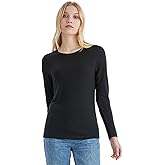 Merino Protect 100% Merino Wool Base Layer Women Thermals Underwear Soft Long Sleeve Shirt for Hiking Skiing