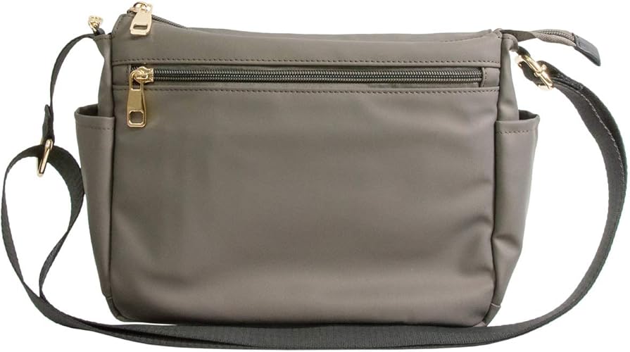 Amazon ラフィカロ ショルダーバッグ 斜めがけ 小さめ ナイロン 撥水 防水 多機能 シンプル ボディバッグ Icカード パスケース 軽量 レディース メンズ グレー Raficaro ショルダーバッグ