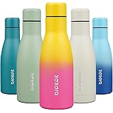 BJPKPK 12oz Water Bottles Stainless Steel Double Wall Vacuum Insulated Small Water Bottles for Travel,Rainbow