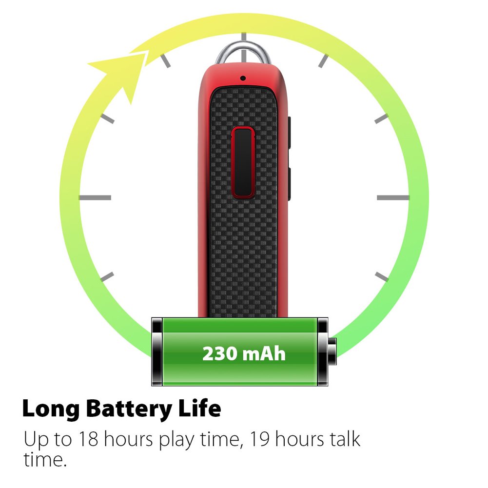 Bluetooth Headset, Marnana Wireless Earpiece with 18+ Hours Playtime,Lightweight Earbud w/Noise Cancelling Mic Hands-free Calls for iPhone Samsung Android Mobile Cell Phone Tablet Office Truck Driver