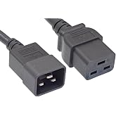 Cablelera IEC 320 C20 to IEC 320 C19 Power Cord Extension, 12AWG Heavy Duty, 20A 250V, 6ft &ndash; for Compatible C19 Equipment (Not C13)