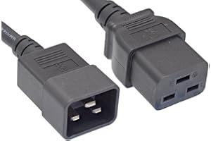 Cablelera AC Power Cord Extension, IEC320 C20 to IEC320 C19, 6' 12AWG, 20A, 250V (ZWACFGAB-06)
