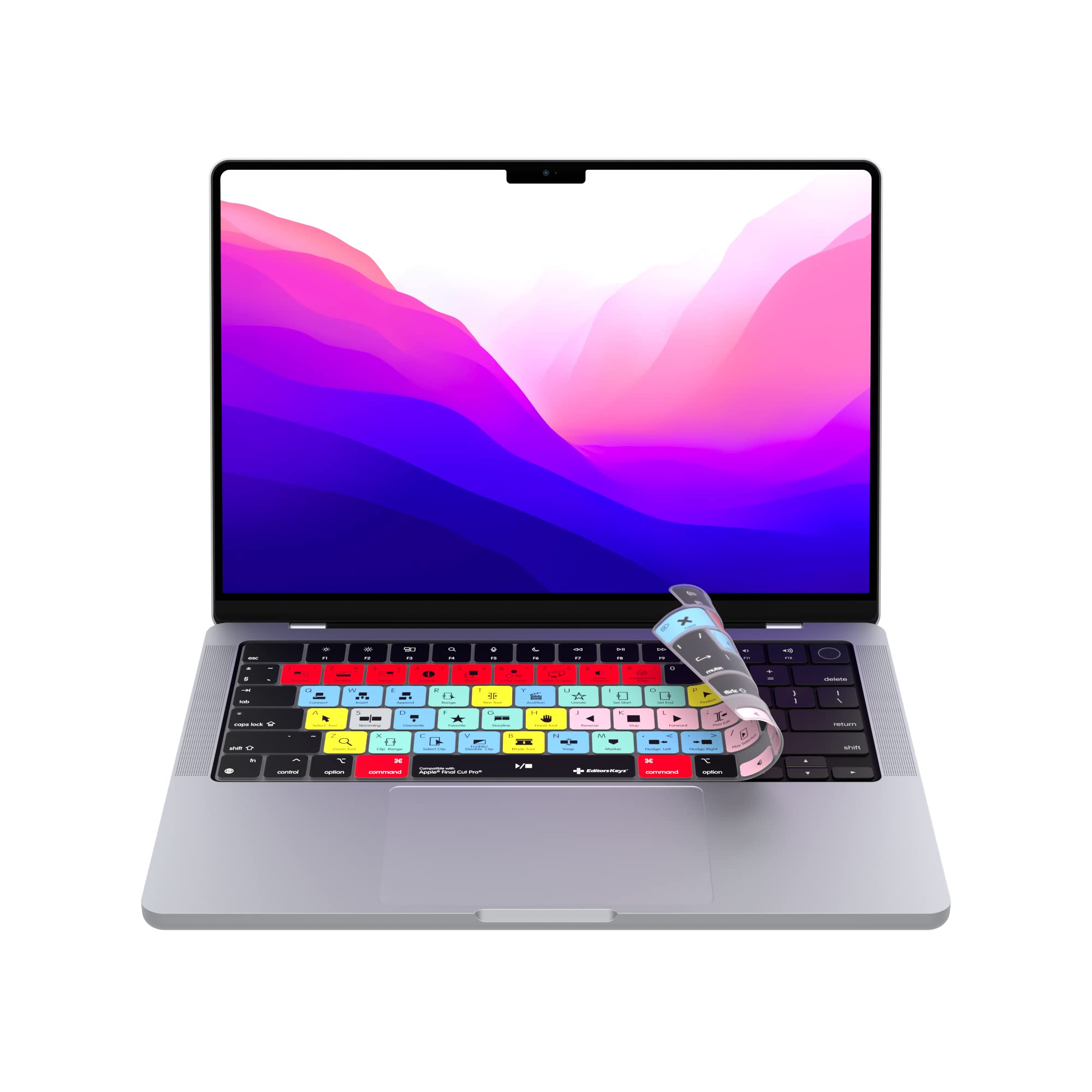 Final Cut Pro Keyboard Cover for 14" & 16" MacBook Pro Laptops 2021+ with M Chips + Airs from 2022+| 100 Functional Shortcut Keys for video editing
