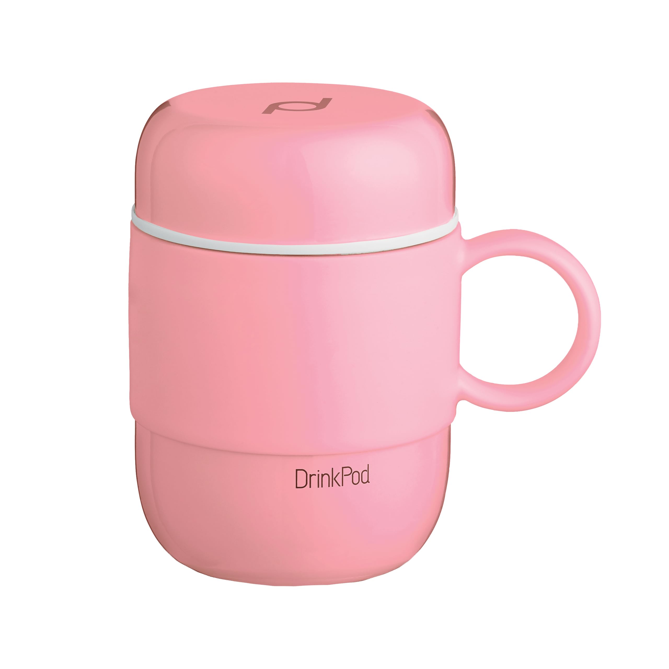 Drink Pod Vacuum Insulated Travel Mug, 18/10 Stainless Steel, Pink, 280ml