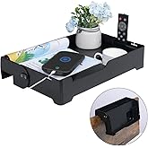 YONGAIJIA YONGJIA Foldable Bedside Shelf, bunk Bed Tray for top bunk, College, Dorm, Bedroom, Kids bunk Bed, Foldable nightstand for Book, iPhone, Kindle, Water Cup (Black)