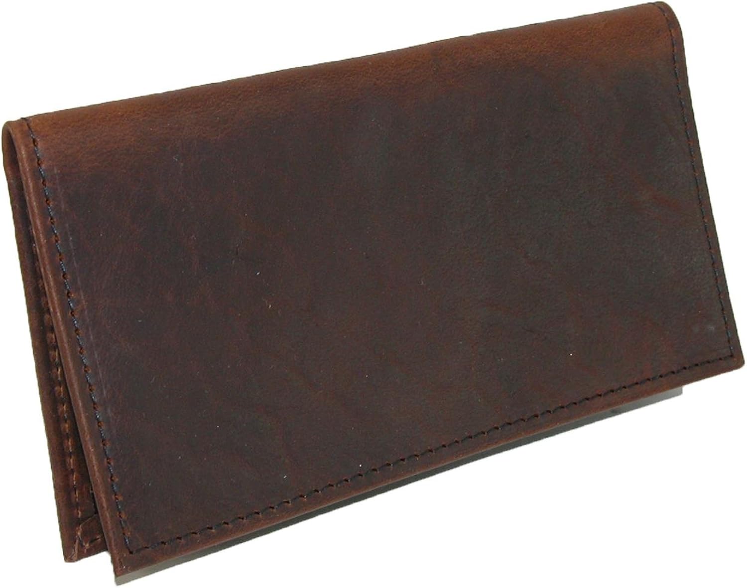 Boston Leather Unisex Textured Bison Leather Checkbook Cover, Check Book Protection Dark Pecan at  Women’s Clothing store