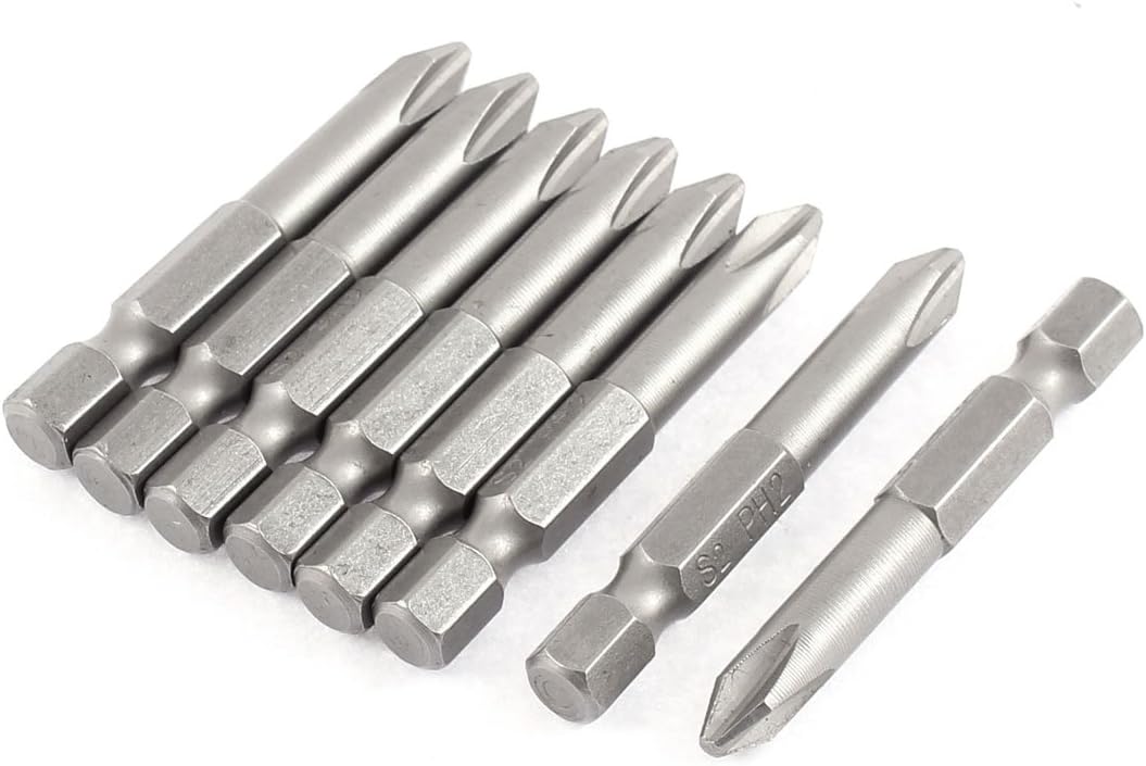 Bits Screwdriver Head Cross Phillips Long 5cm 6mm PH2 uxcell Handy 8pcs