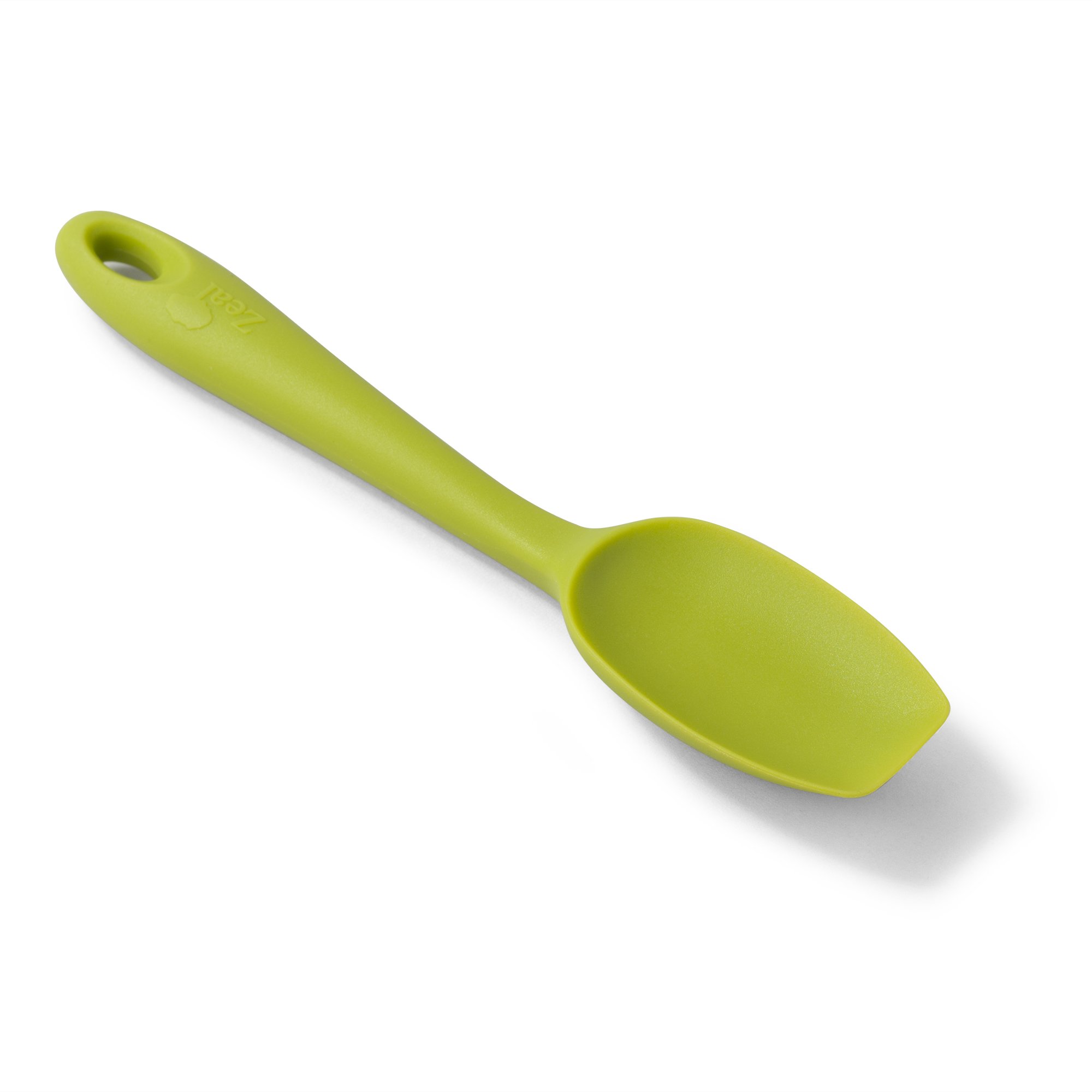Zeal Silicone Spatula Spoon, Non-stick Flat-ended Cooking Spoon Spatula for Scraping, Scooping and Stirring – 20 centimeter, Lime Green