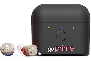GO HEARING Go Prime Digital Hearing Aids for Seniors and Adults, in-The-Ear Rechargeable Hearing Aids with Noise Reduction and Discreet Fit for All-Day Comfort, Includes Rechargeable Hearing Aid Case (Beige)