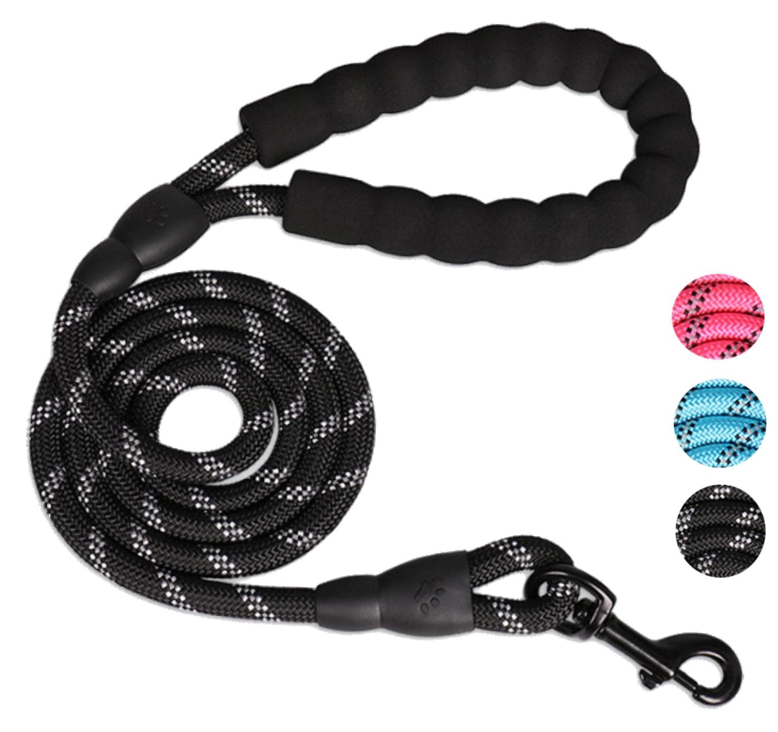 fogman 犬用 リード 太さ選べる1.0～1.2cm 長さ1.5m 小型～大型犬対応 夜間 反射 (太さ1.2cm, ブラック)商品画像