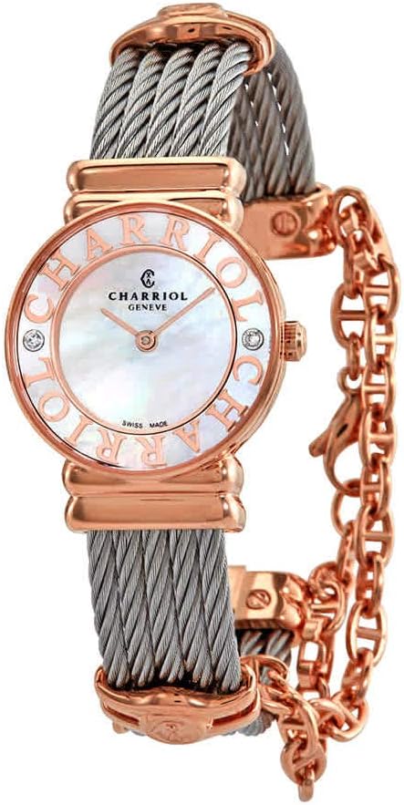 Charriol St. Tropez Quartz White Mother of Pearl Dial Ladies Watch 028PCD1.540.563
