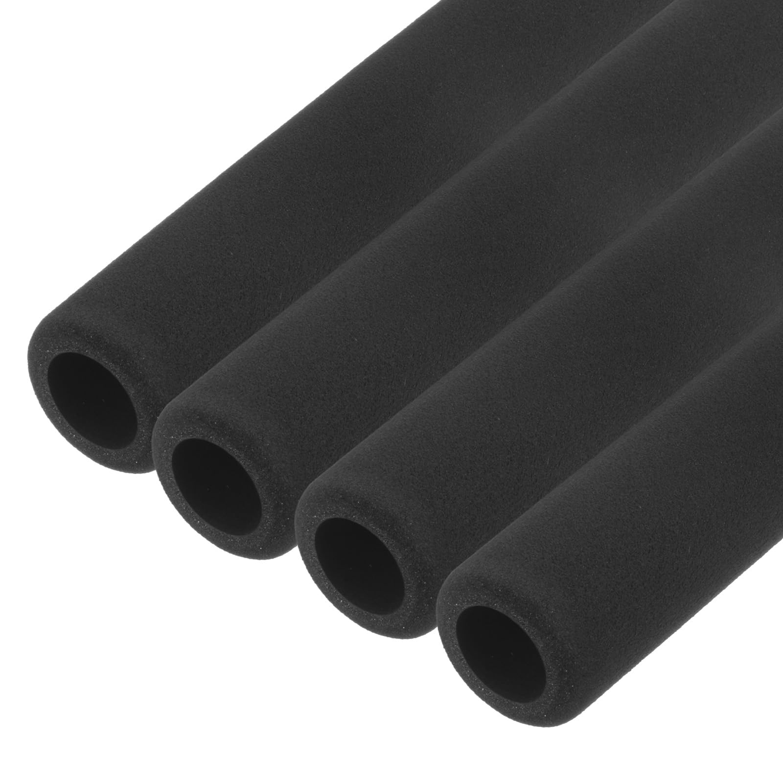 M METERXITY 4-Pack Pipe Insulation Foam Tube, 18mm ID 30mm OD 295mm Length, Soft Flexible Foam Tubing Pipe Foam Insulation for Handle Grip Support/Guitar Stand/Roof Racks [Black]