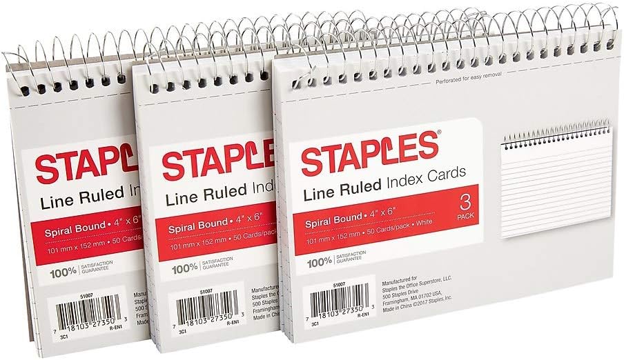Amazon Staples 257832 4 Inch X 6 Inch Line Ruled Spiral Bound 