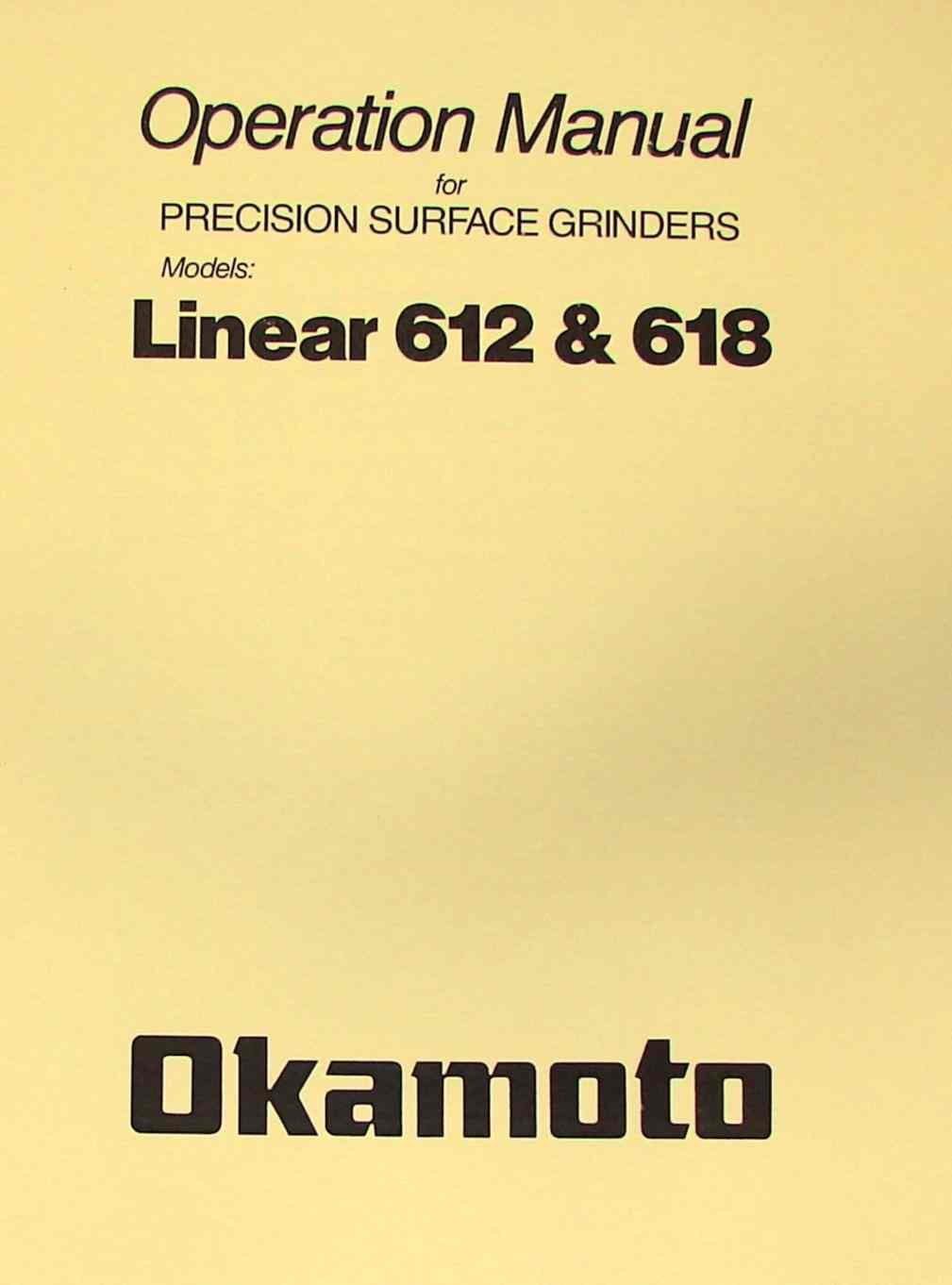 OKAMOTO 612, 618 Surface Grinder Operator Part Manual Plastic Comb – 1900