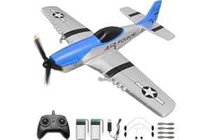 AIGIMU RC Airplane, 2.4GHz RC Plane for Kids Beginners Boys, 3CH Remote Control Airplane with 6-axis Gyro P51 Remote Control Plane