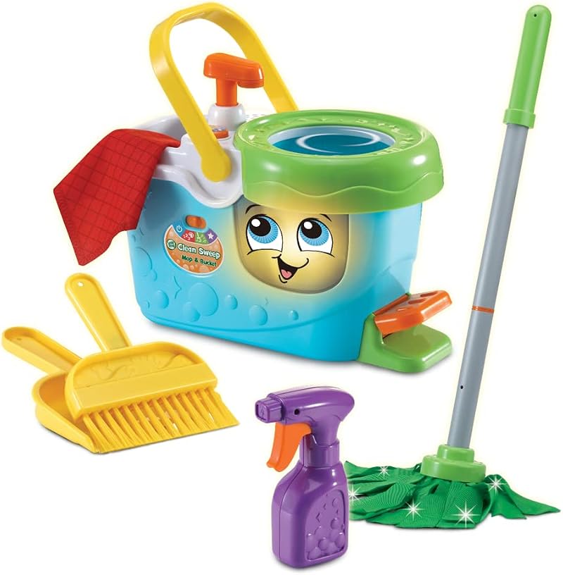 LeapFrog Clean Sweep Mop & Bucket Interactive Pretend Play Set