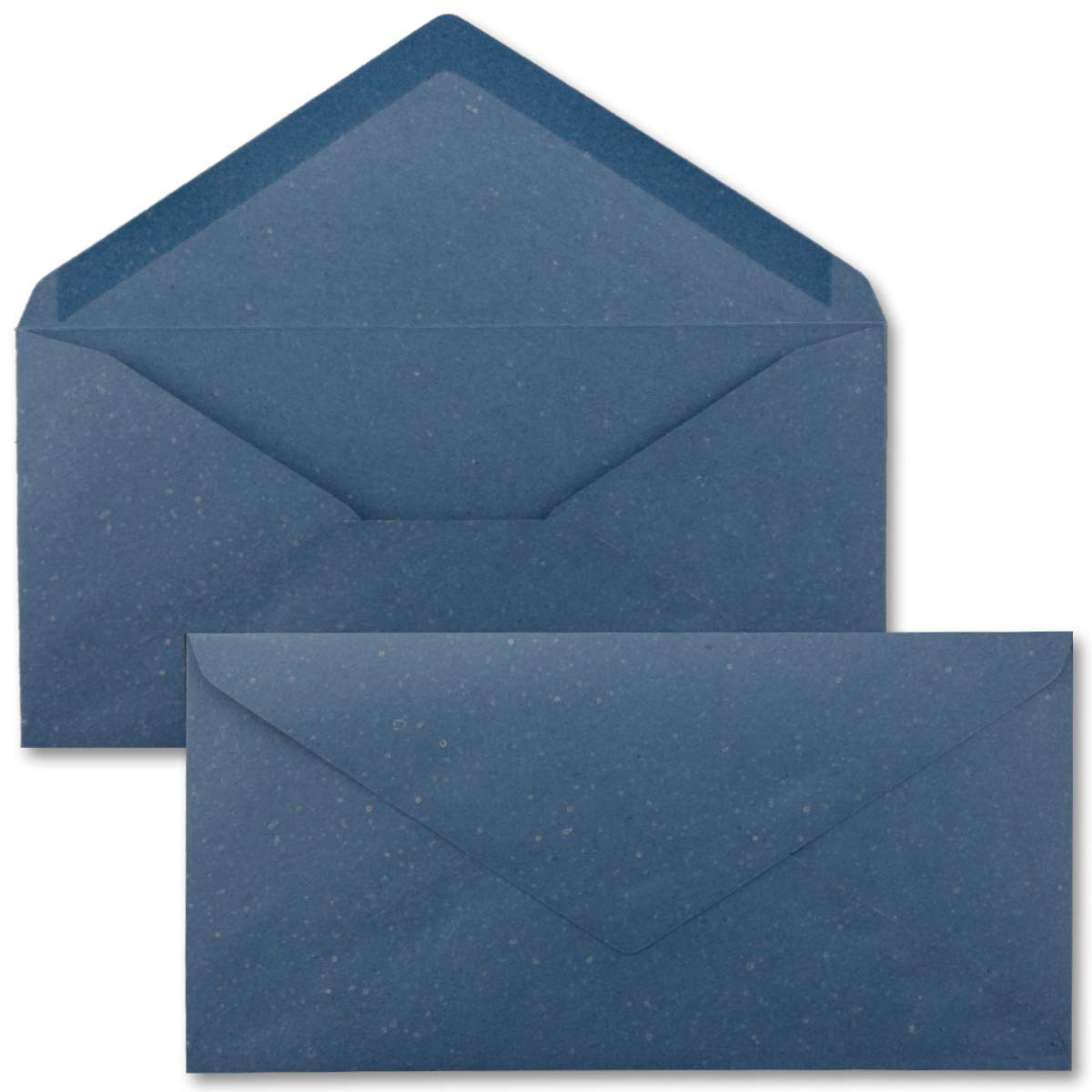 50x Kraft paper envelopes DIN long - blue - wet glue 11 x 22 cm - letter envelopes made of recycled paper - vintage envelopes by