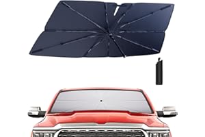 HIMUMOY Windshield Sun Shade Umbrella: for Dodge-RAM-1500-2019-2025 - Front Custom Car Window Shades - Foldable RAM 1500 Sunshades Block UV Keep Cool