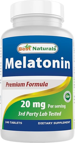 BEST NATURALS MELATONIN 20MG 240 TABLETS – DRUG-FREE...