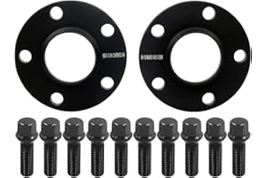 DCVAMOUS 2PC Black 5x112 Wheel Spacers Hubcentric 15mm 66.56 Bore with 14x1.25 Bolts (45mm Shank Ball Seat) Compatible with BMW-Mini 5 Lug 2016+ X1 | 2018+ X2 X3 | 2019+ X4 X5 | 2020+ X6 X7 GR Supra