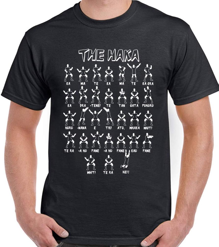 FABRIC LONDON The Haka New Zealand All Blacks Mens Funny Rugby T-Shirt Hakka Rugby England