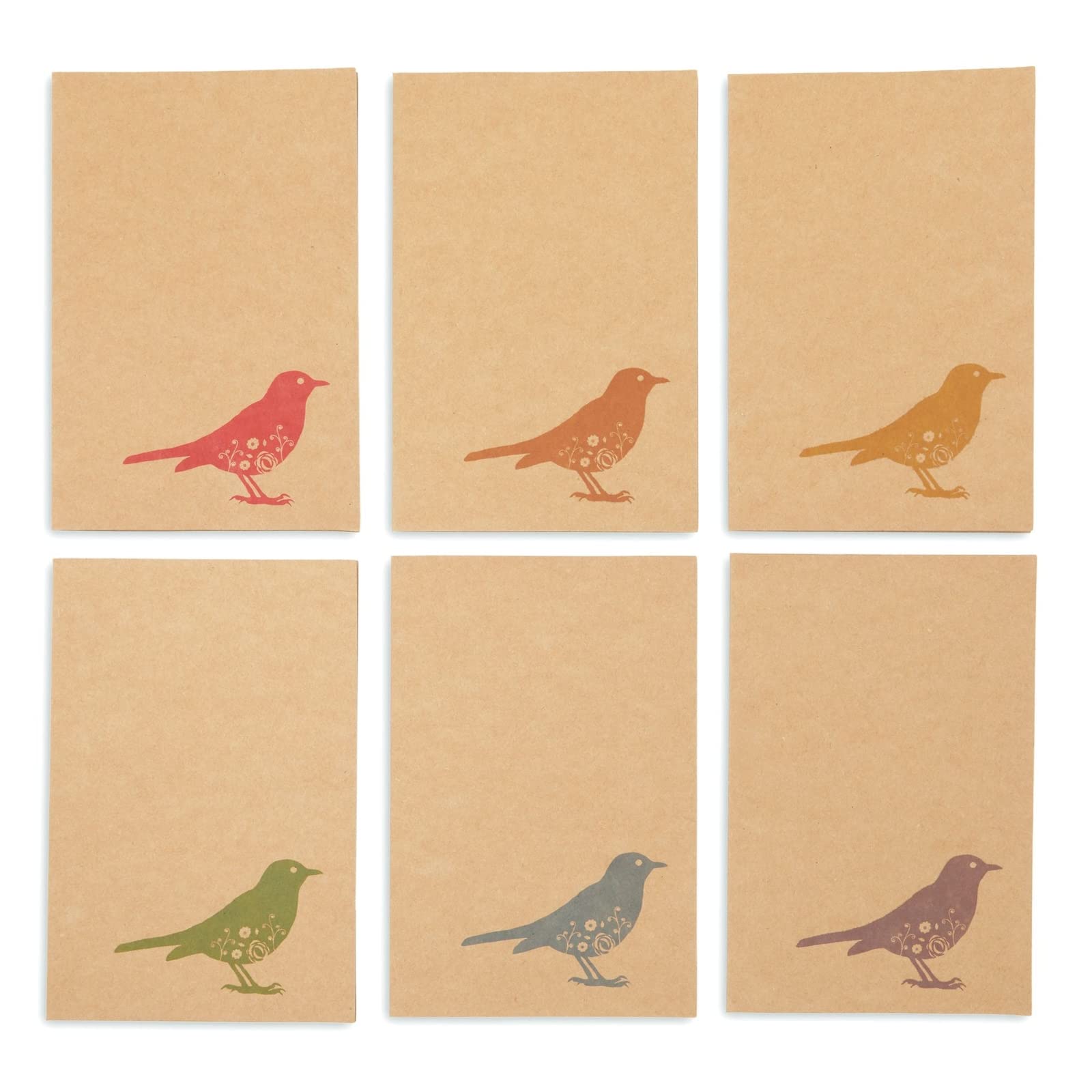 Best Paper Greetings 36 Pack All Occasion Kraft Bird Design Greeting Cards, 6 Unique Fashionable Rainbow Style Designs, 10.2 x 15.2 cm, Envelopes Included