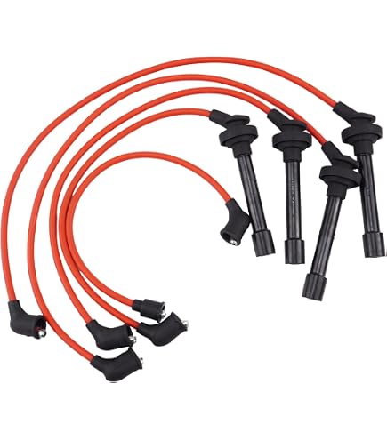 JDMSPEED Red Racing Spark Plug Wires For Honda Civic Del Sol 1992-2002 D15/D16 - View #3