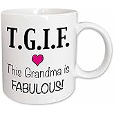 3dRose Tgif This Grandma Is Fabulous Mug, Pink, 15 oz