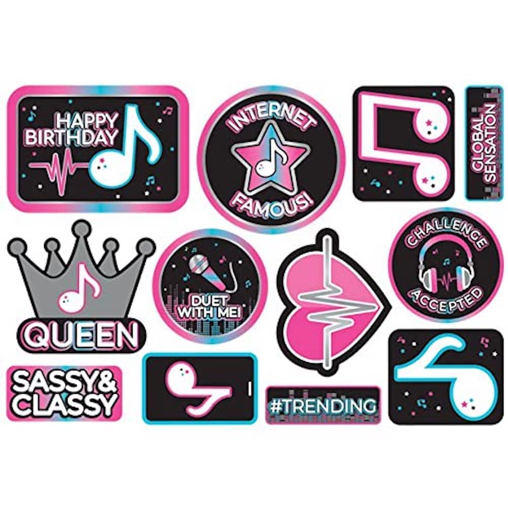 Amscan 9913867 - Internet Famous Cardboard Cut-Outs Party Decorations - 12 Pack