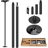 PRIOR FITNESS Dance Pole,45mm CE Certified Safety Pole Dance Pole for Home | 7.22ft to 8.86ft Adjustable, 440lbs Capacity Spin &amp; Static, Removable, Ideal Dancing Pole for Studio, Apartment,Club Fitness