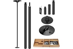 PRIOR FITNESS Premium Dance Pole Removable 45mm Spinning & Static Dancing Pole Heavy-Duty Steel Pole Dancing Pole, Adjustable Height Professional Grade Excellent for Home Exercise Club Gym