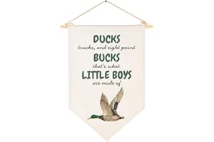 SWEETY BABY Mallard Ducks Nursery Decor Baby Stuff, Boy Hunting Decor, Duck Flag Sign, Canvas Banner Wall Decor for Baby Shower, Birthday Party