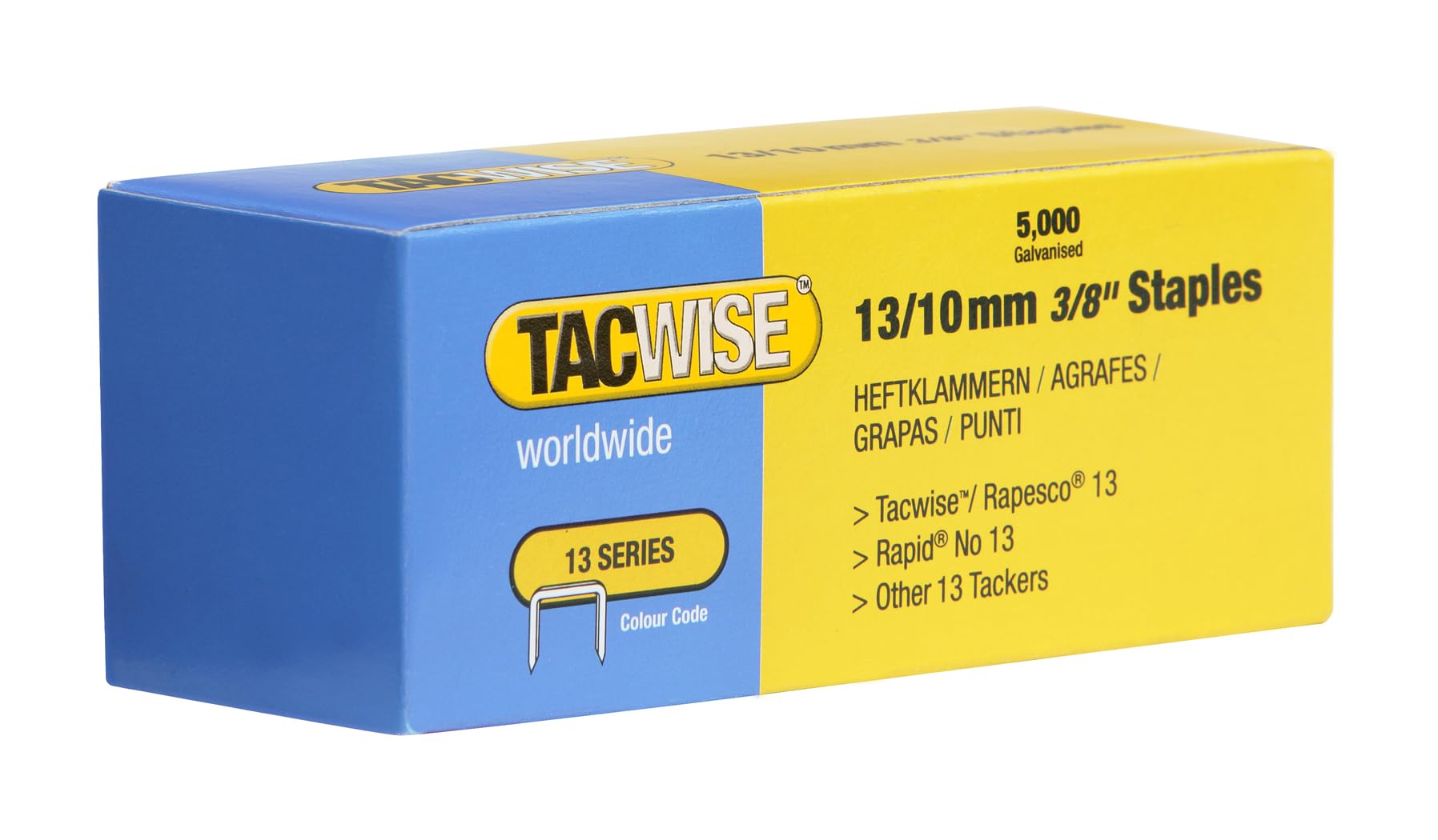 Tacwise Type 13/10mm Staples for Staple Gun (Pack of 5000), (0235)