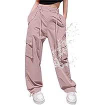 ★2023SS新作★EXPIRED GIRL★Parachute Cargo Pants Amazon.com: Cromoncent Girls High Waist Parachute Pants Y2K