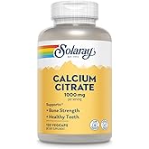 Solaray Calcium Citrate 1000mg - Chelated Calcium Supplement - Supports Bone Strength and Healthy Teeth - Easy to Digest - Vegan - 30 Servings, 120 VegCaps