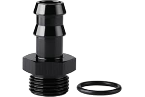 Podavelle 8AN -8 ORB to 1/2 Hose Barb Straight Fitting Adapter Aluminum Black