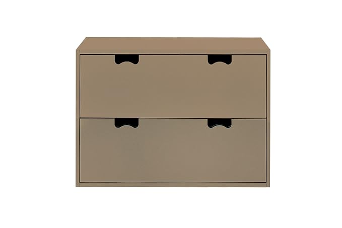 Aprodz Mango Wood Storage Cabinet Bow Chest of 3 Drawers Furniture for Living Room | Light Brown