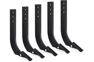Heavy Duty Box Blade Shank Set, 5 Pack – 16" & 18" Scarifier Shanks, Adjustable & Removable Tapered Teeth with Pins, 3 & 4 Ho